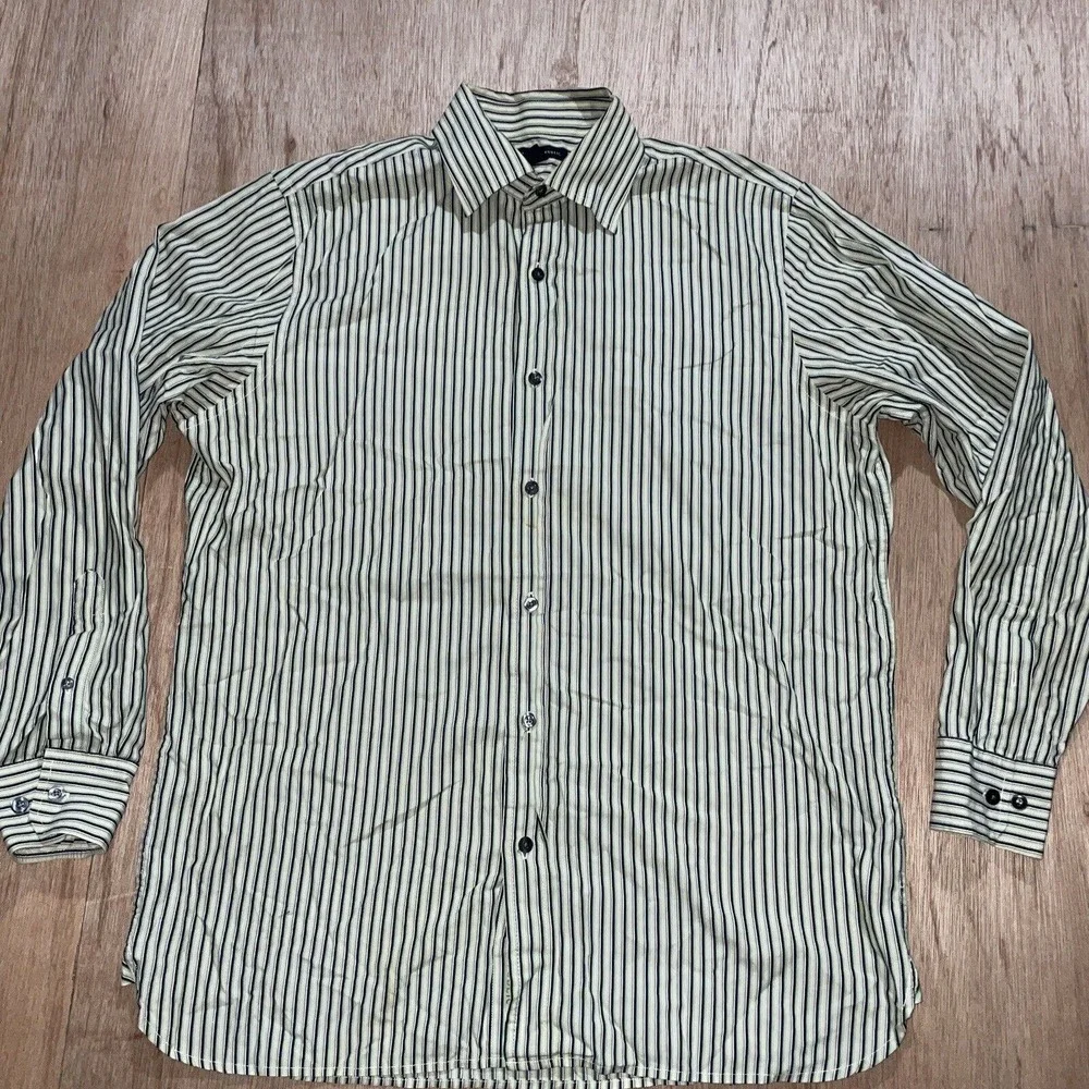 Vintage Banana Republic Mens M Multicolor Striped‎ Casual Dress Shirt